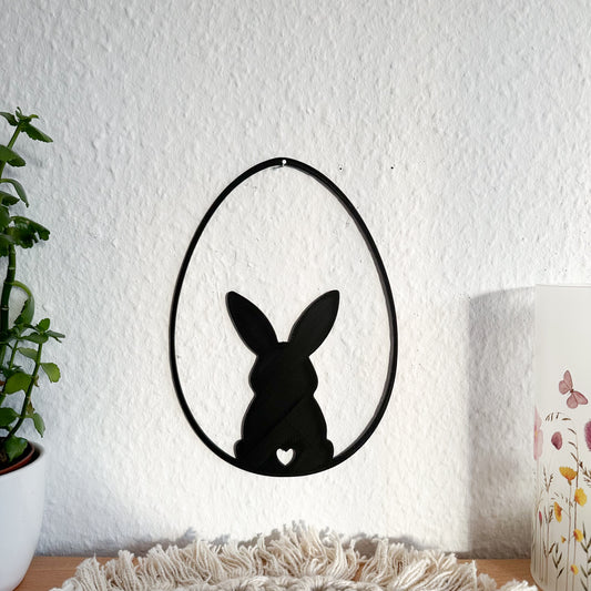 Easter bunny with wheelbarrow and baby window decoration