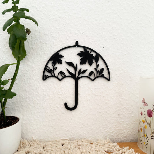 Schirm Wandbild – 3D-gedruckte PLA Wanddeko im Line Art Design