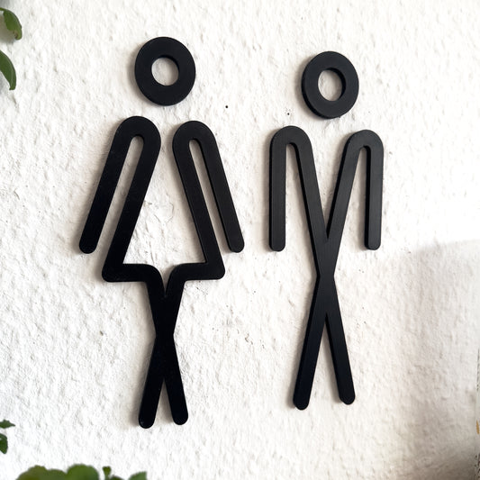 Modernes WC-Schild für Bad und Gäste-WC