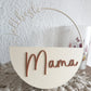 Boho-Stil Wanddekoration Weltbeste Mama Schriftzug im Ring, Geschenkidee zum Muttertag oder Geburtstag, modernes Wohndesign