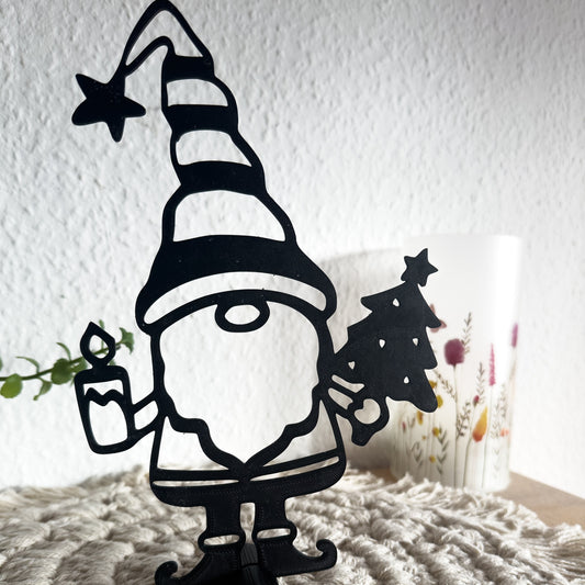 3D Druck Wichtelfigur mit Kerze und Baum – Weihnachtsdeko