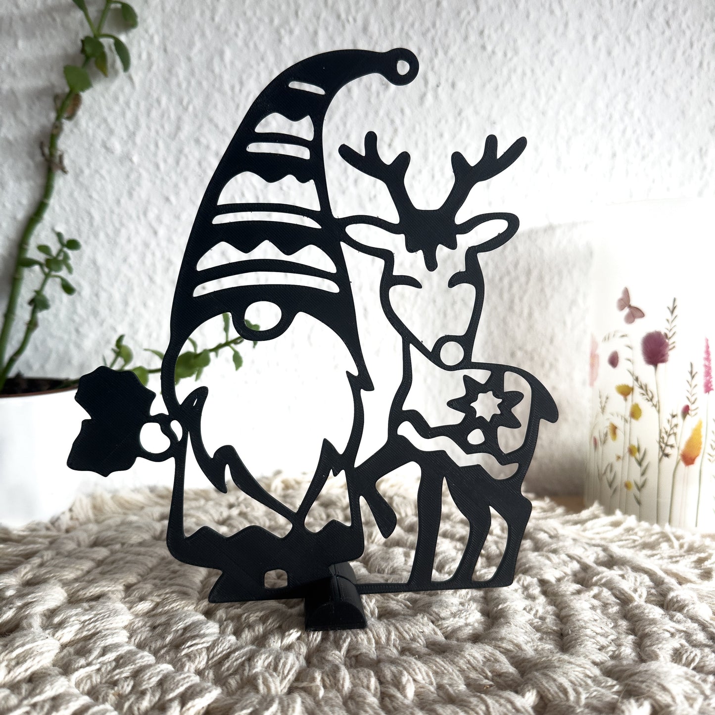 Wichtel mit Reh Aufsteller aus 3D-gedrucktem PLA