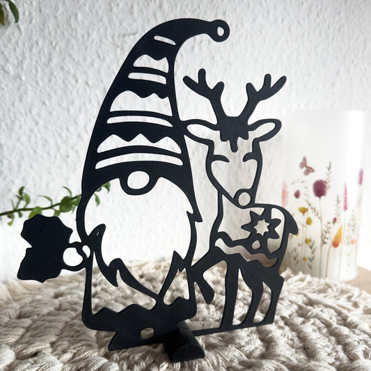 3D Druck Wichtelfigur mit Reh – Winter- und Weihnachtsdeko