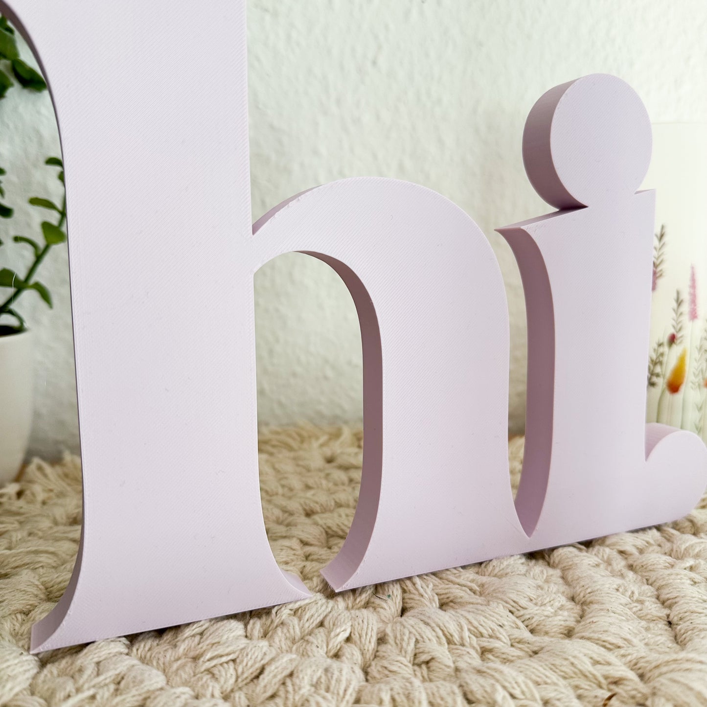 Begrüßungsdeko aus PLA – 3D-gedruckter Hi-Schriftzug