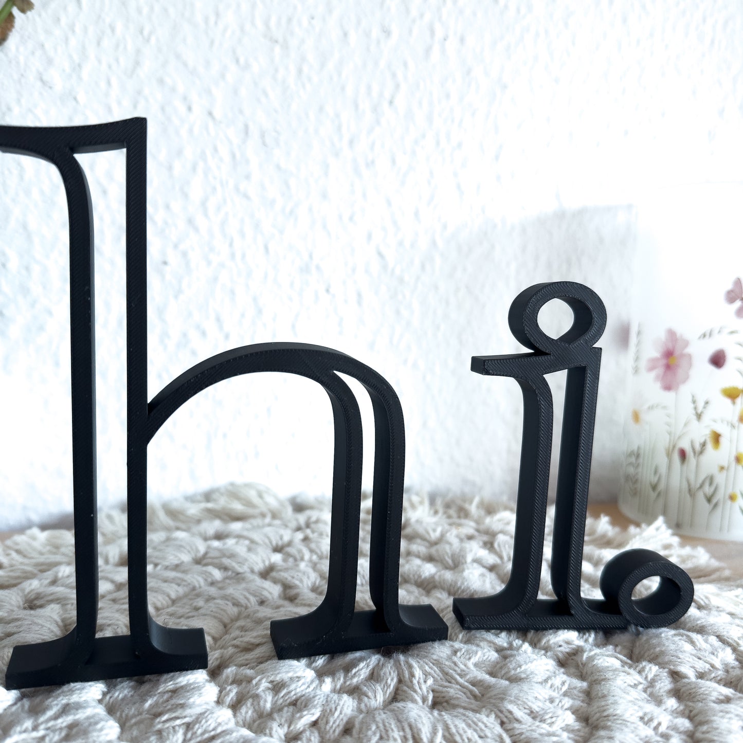 schriftzug hi tischdeko 3d druck