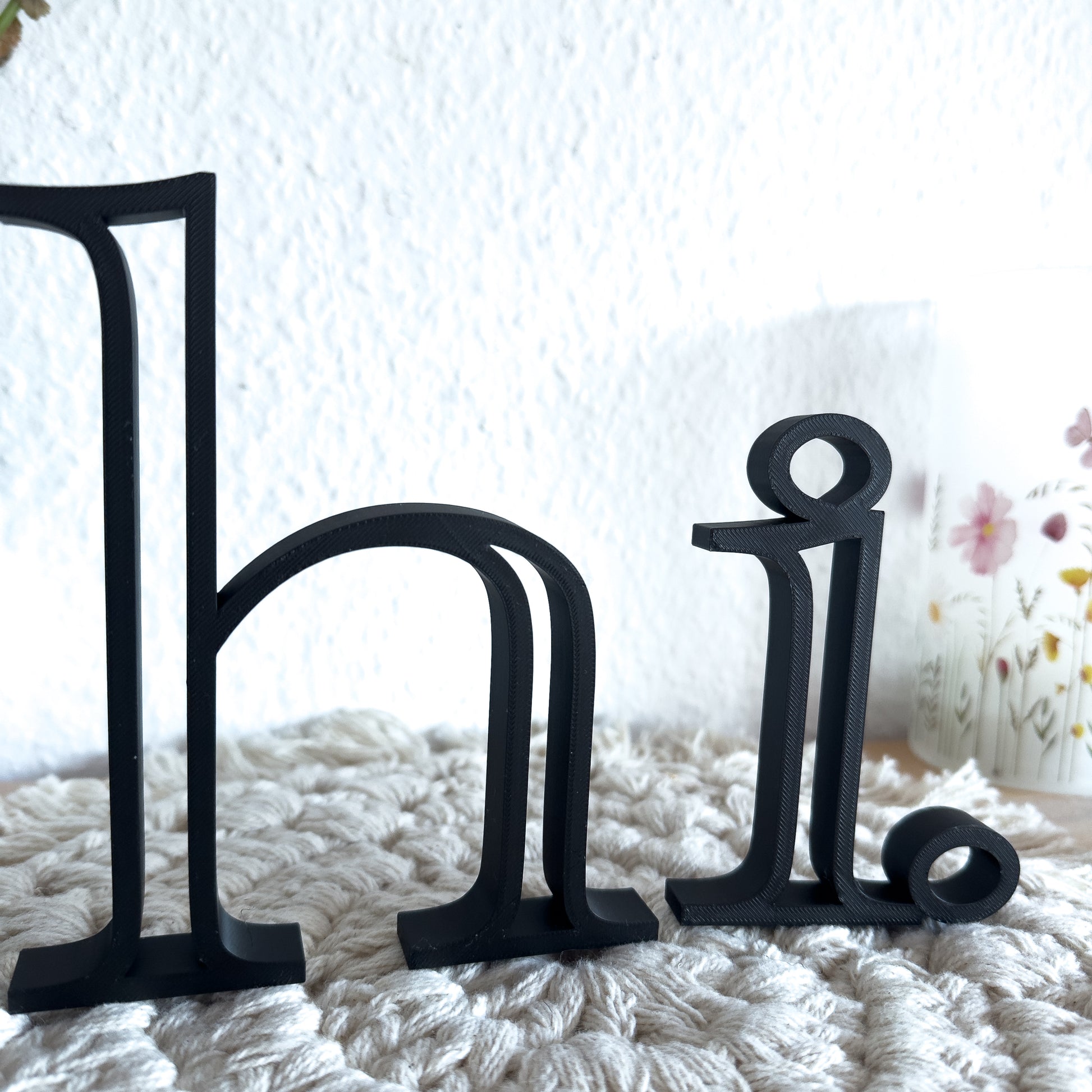 schriftzug hi tischdeko 3d druck